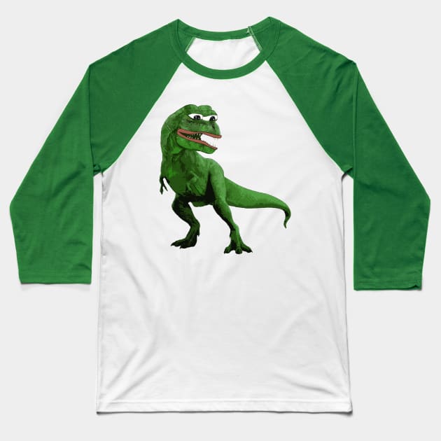 The Rare Pepesaurus Baseball T-Shirt by dogeandpepe